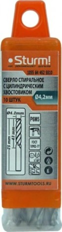 Сверло по металлу Sturm 1055-04-4S2-SS10 4,2х75 мм, 10 шт.