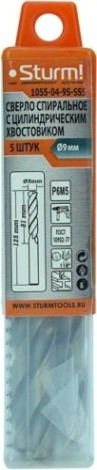 Сверло по металлу Sturm 1055-04-9S-SS5 9,0х125 мм, 5 шт.