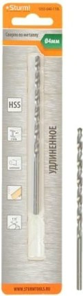 Сверло по металлу Sturm 1055-040-119L 2,0х85 мм, удлинен., 118°