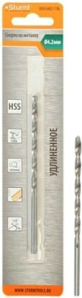 Сверло по металлу Sturm 1055-042-119L 2,0х85 мм, удлинен., 118°