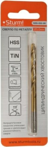 Сверло по металлу Sturm 1055-050-86 5,0х86 мм, нитридтитан., 118°
