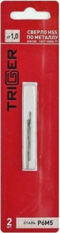 Сверло по металлу TRIGGER 73210 1мм р6м5 (2шт.) [тов-122229]