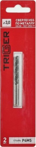 Сверло по металлу TRIGGER 73230 3мм р6м5 (2шт.) [тов-122233]