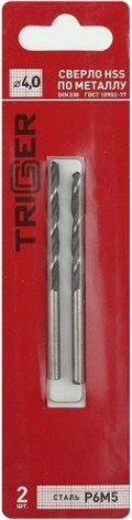 Сверло по металлу TRIGGER 73240 4мм р6м5 (2шт.) [тов-122237]