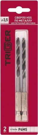 Сверло по металлу TRIGGER 73435 с шестигр. хвостовиком р6м5 3,5мм (2шт.) [тов-147792]