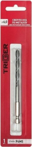 Сверло по металлу TRIGGER 73460 с шестигр. хвостовиком р6м5 6мм [тов-147796]
