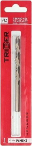 Сверло по металлу TRIGGER 74280 КОБАЛЬТ 8мм р6м5к5 [тов-122270]