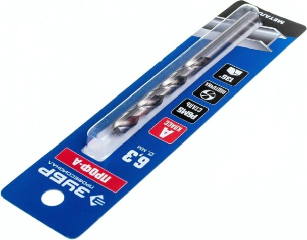 Сверло по металлу ЗУБР ПРОФЕССИОНАЛ 6.3х101мм, сталь р6м5, класс а [29625-6.3]