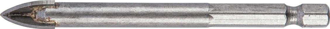Сверло по стеклу и керамике Denzel 10 мм крестовая пластина, 6-гр. хвостовик [728093]