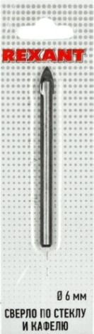 Сверло по стеклу и керамике REXANT 12-6804 6 мм Сверло по стеклу и керамике REXANT 12-6804 6 мм
