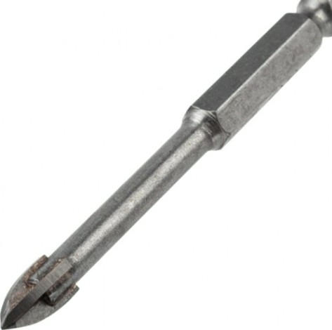 Сверло по стеклу и керамике REXANT 6 мм с четырьмя режущими лезвиями, шестигранный хвостовик [91-0649]