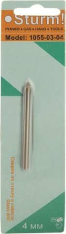 Сверло по стеклу и керамике Sturm 1055-03-04 круглый хвостовик, 2 грани