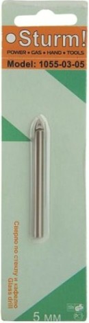 Сверло по стеклу и керамике Sturm 1055-03-05 круглый хвостовик, 2 грани