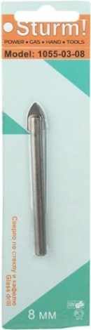 Сверло по стеклу и керамике Sturm 1055-03-08 круглый хвостовик, 2 грани
