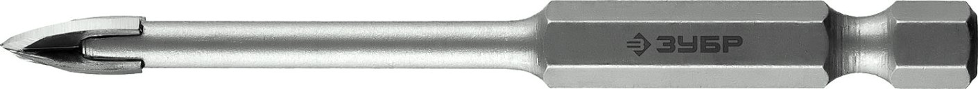 Сверло по стеклу и керамике ЗУБР ПРОФЕССИОНАЛ кафелю, с четырьмя режущими лезвиями, шестигранный [29845-03_z01]