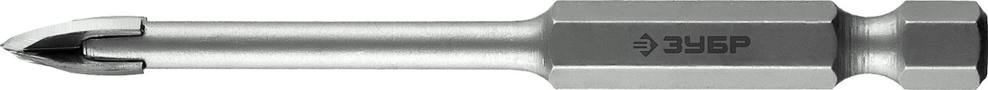 Сверло по стеклу и керамике ЗУБР ПРОФЕССИОНАЛ кафелю, с четырьмя режущими лезвиями, шестигранный [29845-04_z01]