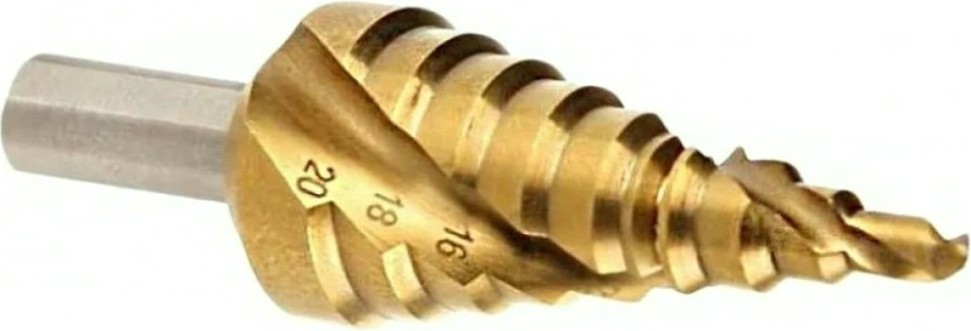 Сверло ступенчатое по металлу АТАКА 4-20мм*9ступ. Профи ступ. титан [8089960]