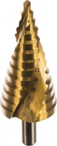 Сверло ступенчатое по металлу АТАКА 5-35мм*13ступ. Профи ступ. титан [8089990]