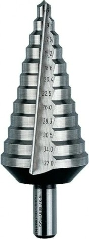 Сверло ступенчатое по металлу Heller 4-12х65мм ступенчатое hss 4-12х65мм, 9 ступеней, хвостовик 6 [TD22605]
