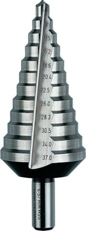 Сверло ступенчатое по металлу Heller 4-30х100мм ступенчатое hss 4-30х100мм, 14 ступеней, хвостовик [TD22607]