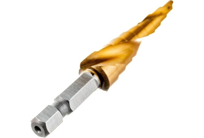 Сверло ступенчатое по металлу HSS, MATRIX 4-5-6-7-8-9-10-11-12 мм, шестигранный хвостовик [72353]