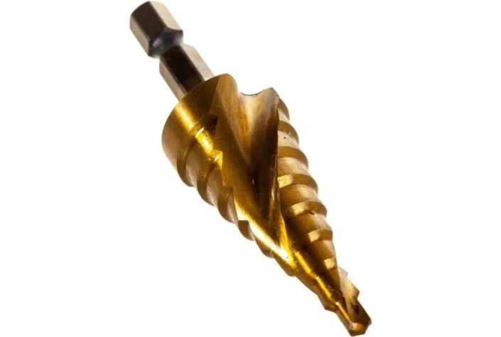 Сверло ступенчатое по металлу HSS, MATRIX 4-6-8-10-12-14-16-18-20 мм, шестигранный хвостовик [72356]
