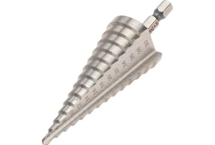 Сверло ступенчатое по металлу Kranz 4,0-30,0 мм, 98мм [KR-12-6602]