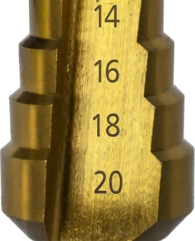 Сверло ступенчатое по металлу ПРАКТИКА 4-20, шаг 2 мм 798-317 ПРОФИ [798-317]