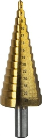 Сверло ступенчатое по металлу ПРАКТИКА 4-30, шаг 2 мм 798-324 [798-324]
