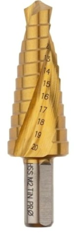 Сверло ступенчатое по металлу Профоснастка № 3317 HSS-G M2 TIN 10-20мм, 11 ступ. хв. 10 мм [30106017]