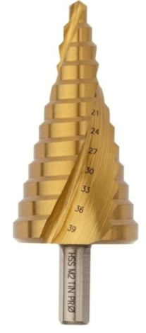 Сверло ступенчатое по металлу Профоснастка № 3321 HSS-G M2 TIN 6-39мм, 12 ступ. хв. 10 мм [30106021]