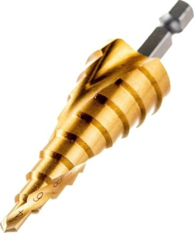 Сверло ступенчатое по металлу REXANT ТИТАН ступенчатое 4-20 мм [12-6611]