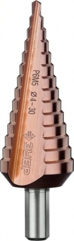 Сверло ступенчатое по металлу ЗУБР ПРОФЕССИОНАЛ кобальт 4-30мм, 14 ступеней, ступенчатое, кобальто [29672-4-30-14_z01]