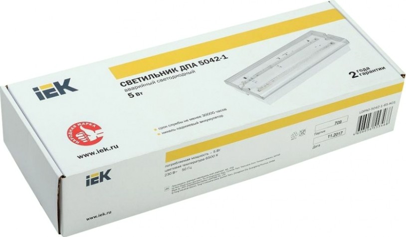 Светильник аварийный IEK 5042-1 аккумулятор 1ч IP65 универс. подкл. ИЭК [LDPA0-5042-1-65-K01]