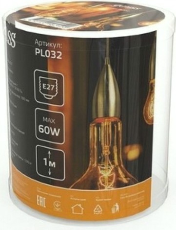 Светильник декоративный GAUSS PL032 подвесной decor бронзовый e27, 1 м