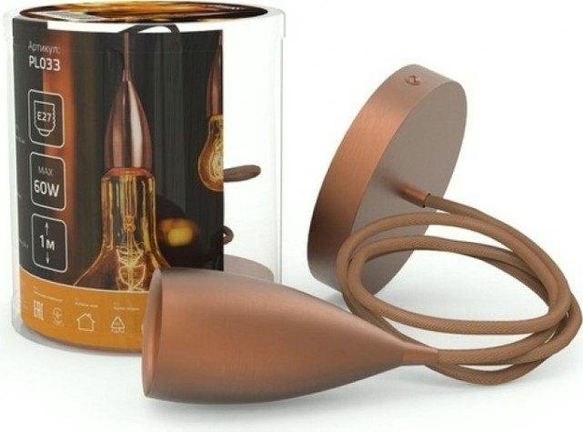 Светильник декоративный GAUSS PL033 подвесной decor медный e27, 1 м