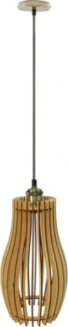 Светильник декоративный GLANZEN ART-0004-60-nude Е27, золотой подвесной из дерева [ART-0004-60-nude]