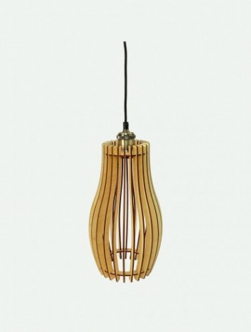 Светильник декоративный GLANZEN ART-0004-60-nude Е27, золотой подвесной из дерева [ART-0004-60-nude]