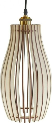 Светильник декоративный GLANZEN ART-0004-60-white Е27, белый подвесной из дерева [ART-0004-60-white]