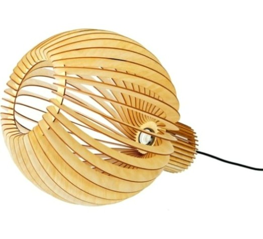 Светильник декоративный GLANZEN ART-0011-60-nude подвесной из дерева KLOT