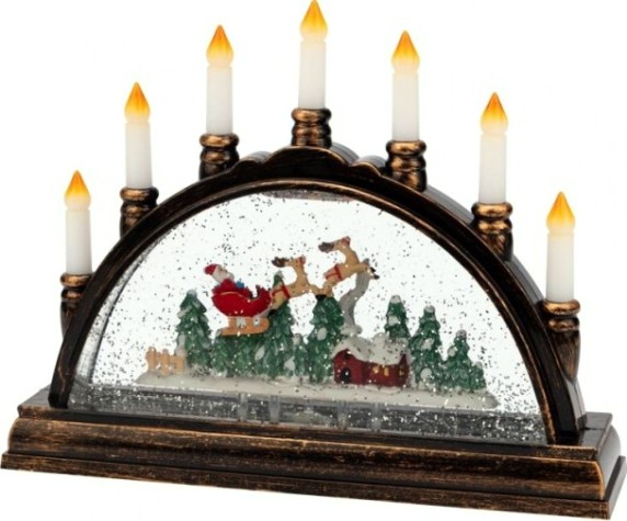 Светильник декоративный Neon-Night Подсвечник с эффектом снегопада и подсветкой [501-164]