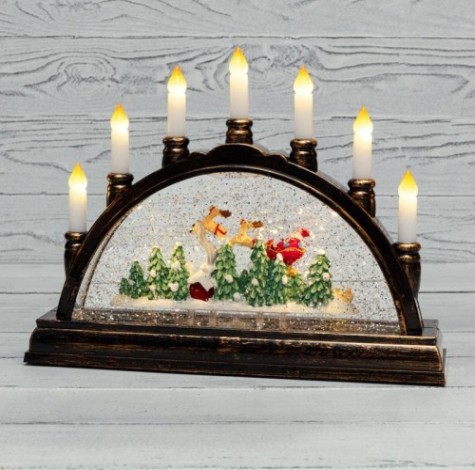 Светильник декоративный Neon-Night Подсвечник с эффектом снегопада и подсветкой [501-164]