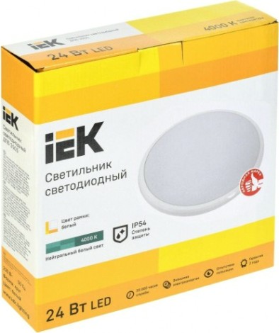 Светильник для ЖКХ светодиодный IEK ДПБ 3005 24вт ip54 4000k бел. [LDPB0-3005-24-4000-K01]