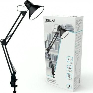 Светильник настольный GAUSS GTL001 60w 220-240v e27 черный [GT0012]