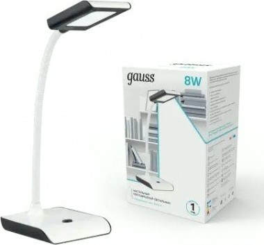 Светильник настольный GAUSS GTL101 8w 550lm 4000k 220-240v белый c черным [GT1012]