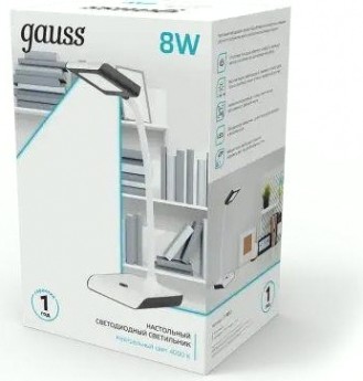 Светильник настольный GAUSS GTL101 8w 550lm 4000k 220-240v белый c черным [GT1012]