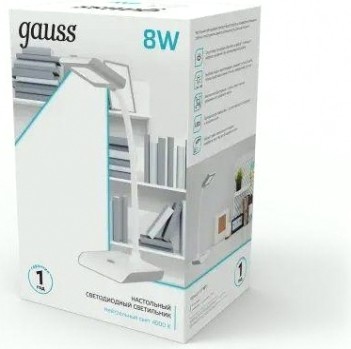 Светильник настольный GAUSS GTL101 8w 550lm 4000k 220-240v белый с серым [GT1011]