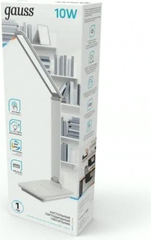 Светильник настольный GAUSS GTL202 10w 550lm 3000-6000k 170-265v белый диммируемый us [GT2021]