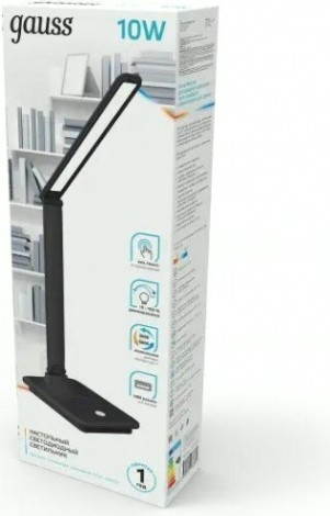 Светильник настольный GAUSS GTL202 10w 550lm 3000-6000k 170-265v черный диммируемый u [GT2022]