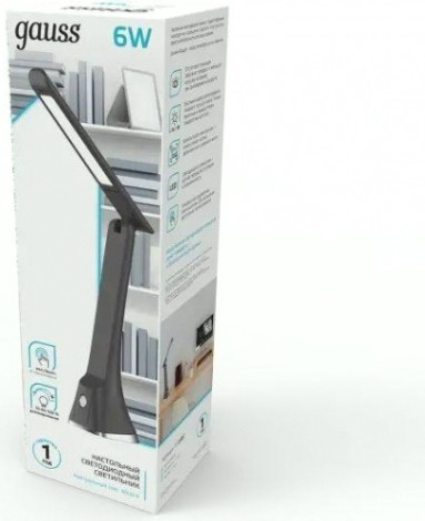 Светильник настольный GAUSS GTL203 6w 380lm 4000k 170-265v черный диммируемый [GT2032]